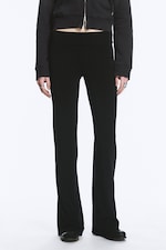 Black - Low Rise Bootcut Jersey Trousers - 1