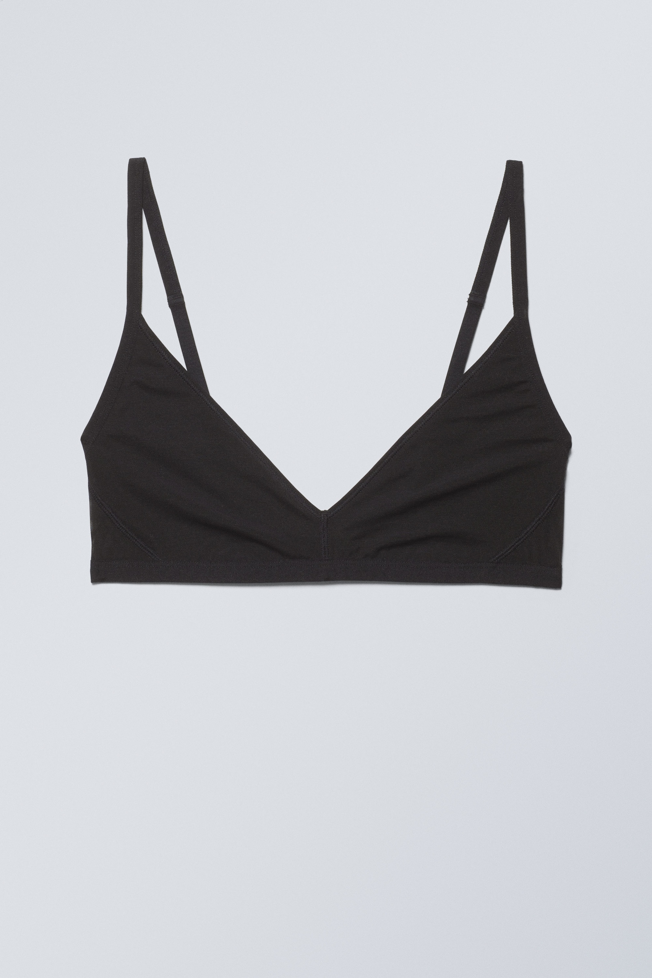 Black - Dylan Mesh V-neck Bra - 0