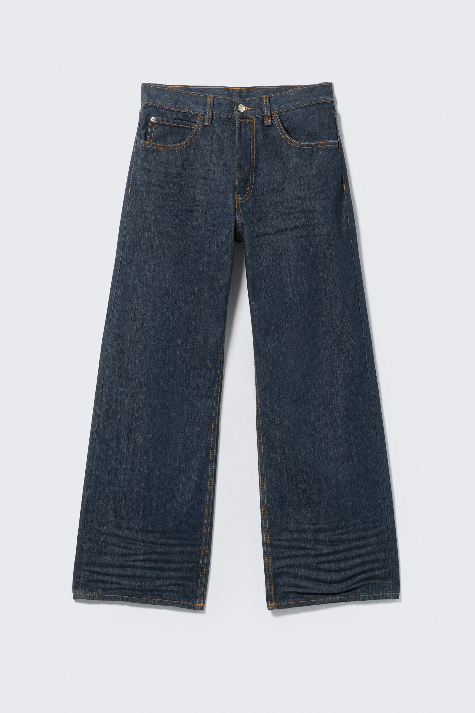 Looser Regular Waist Loose Straight Jeans - Blue/Extra Black Rinse - 2