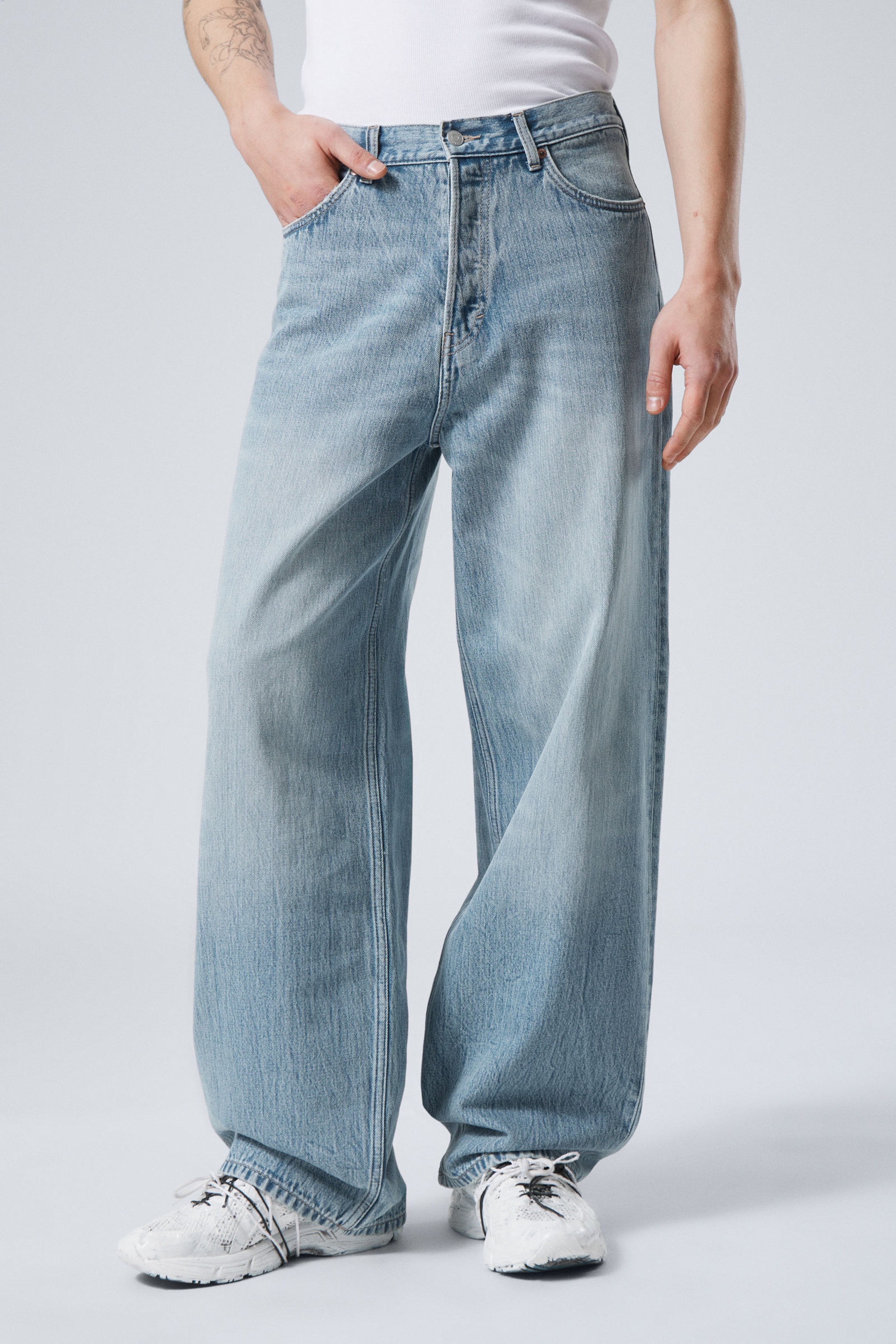 Blue Stream - Medium Blue - Astro Loose Baggy Leg Jeans - 4