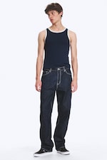 Blue Rinse - Dunkelblau - Galaxy Mid Waist Loose Straight Jeans - 0