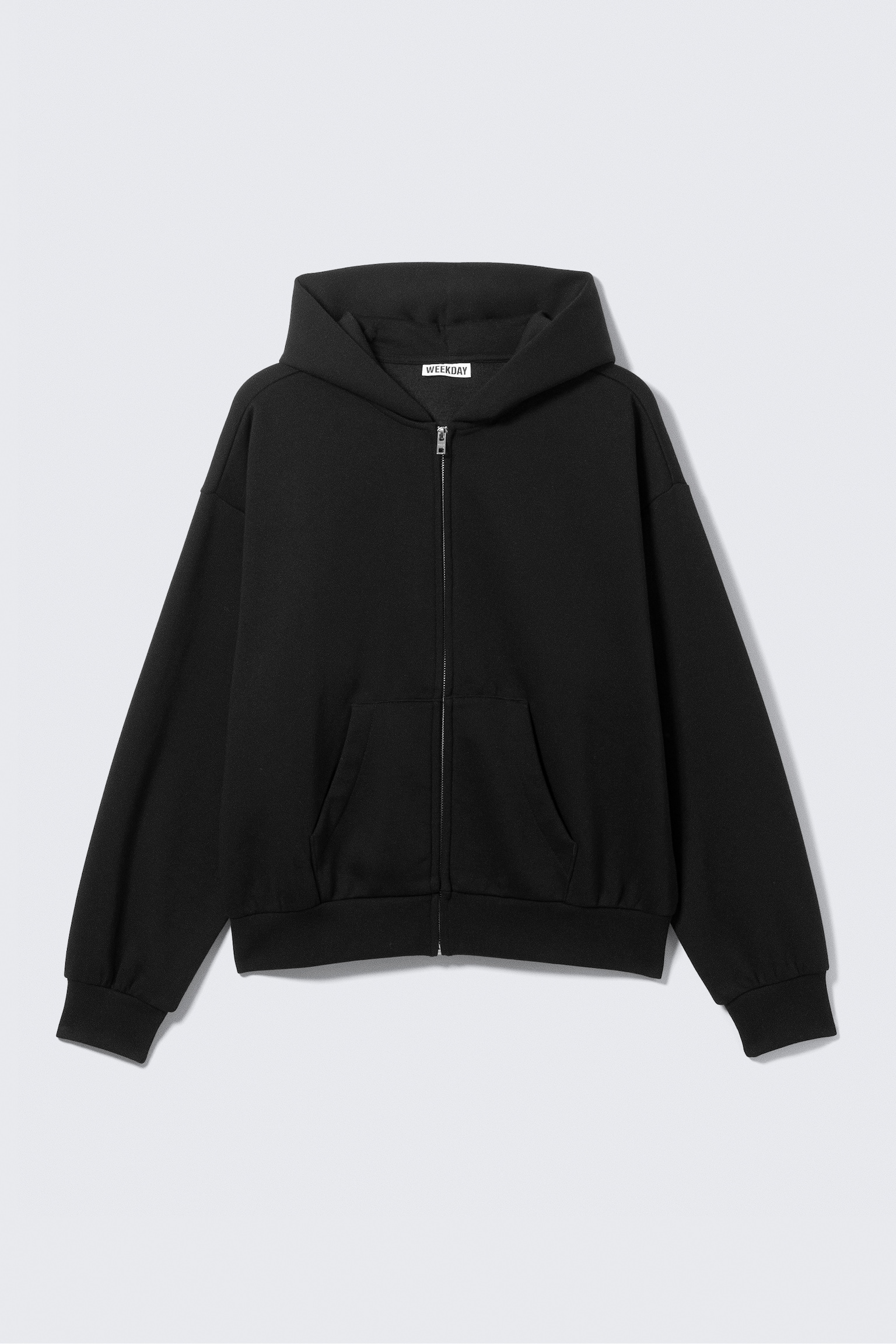 Loose Fit Zip Hoodie - Black/Grey Melange/Dark Brown - 2