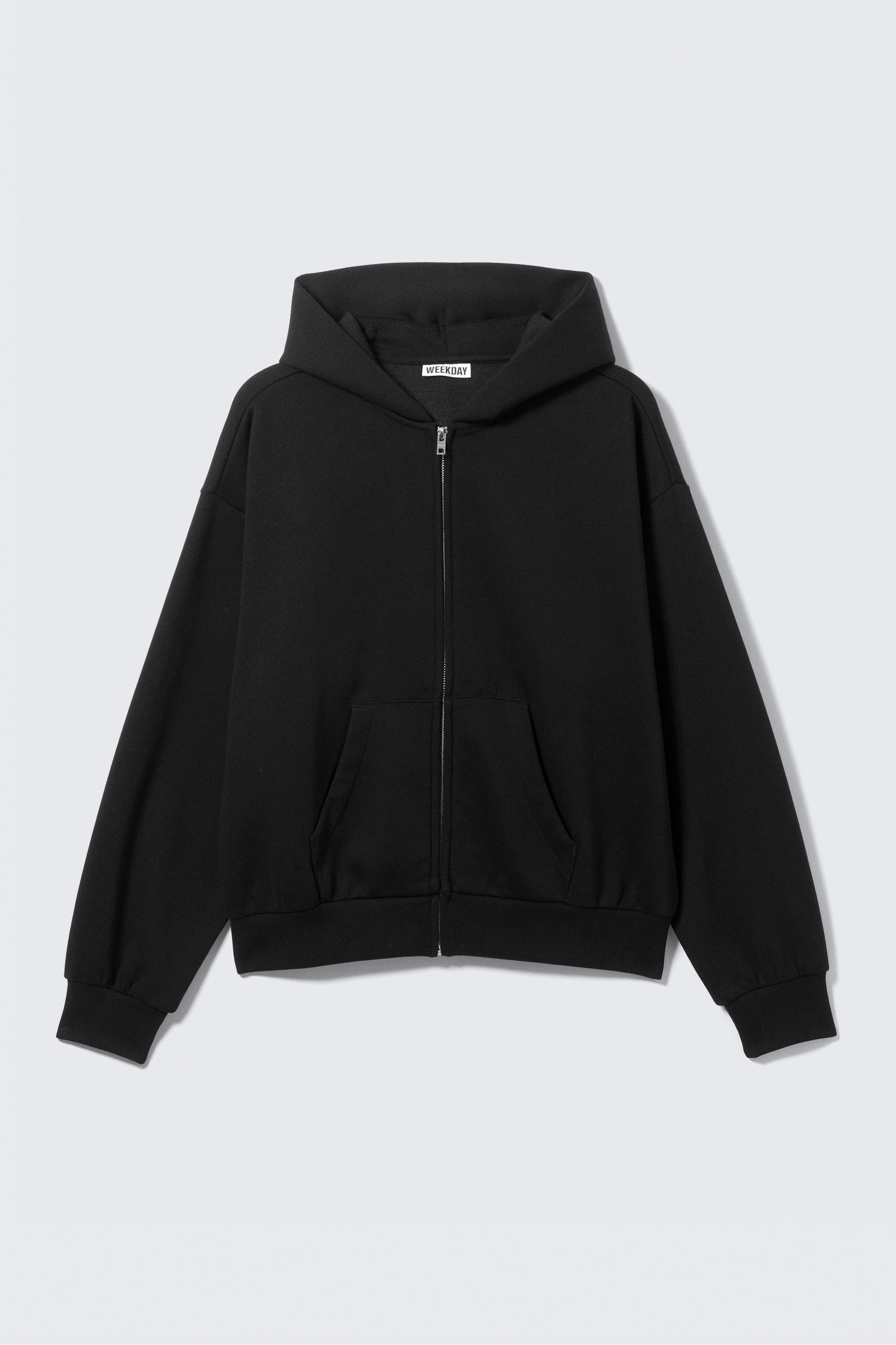 Black - Loose Fit Zip Hoodie - 3