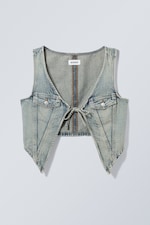 Blau gefleckt - Jeansweste Pearl - 0