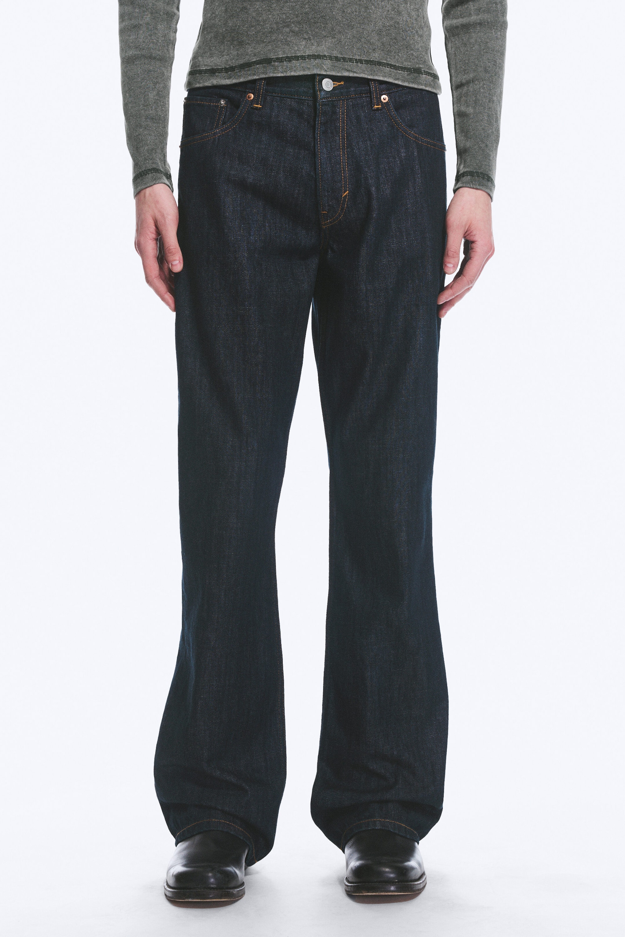 Blue Rinse – Bleu foncé - Jean bootcut décontracté taille moyenne Mercury - 1