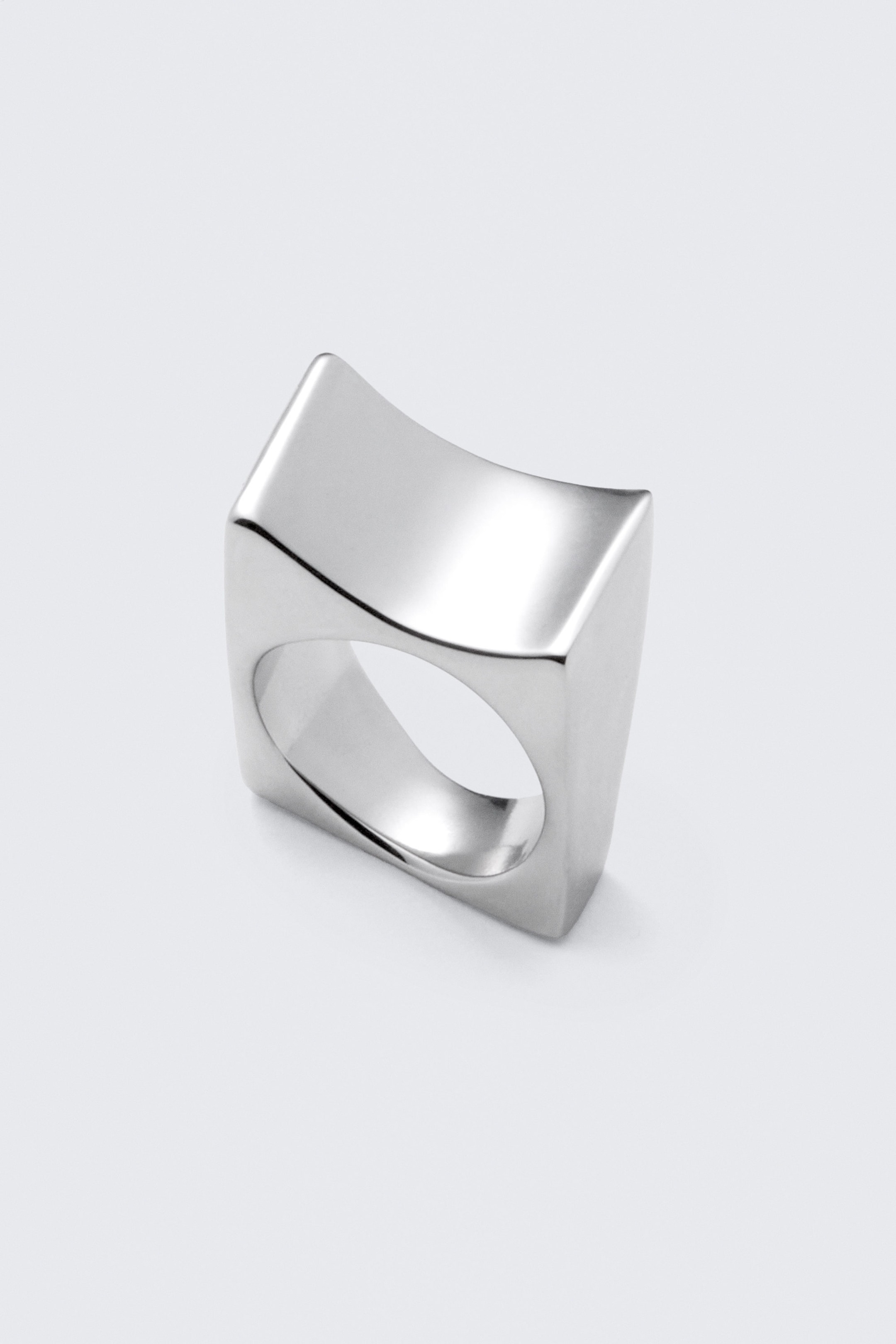 Silber - Asymmetrischer Ring aus Edelstahl - 1