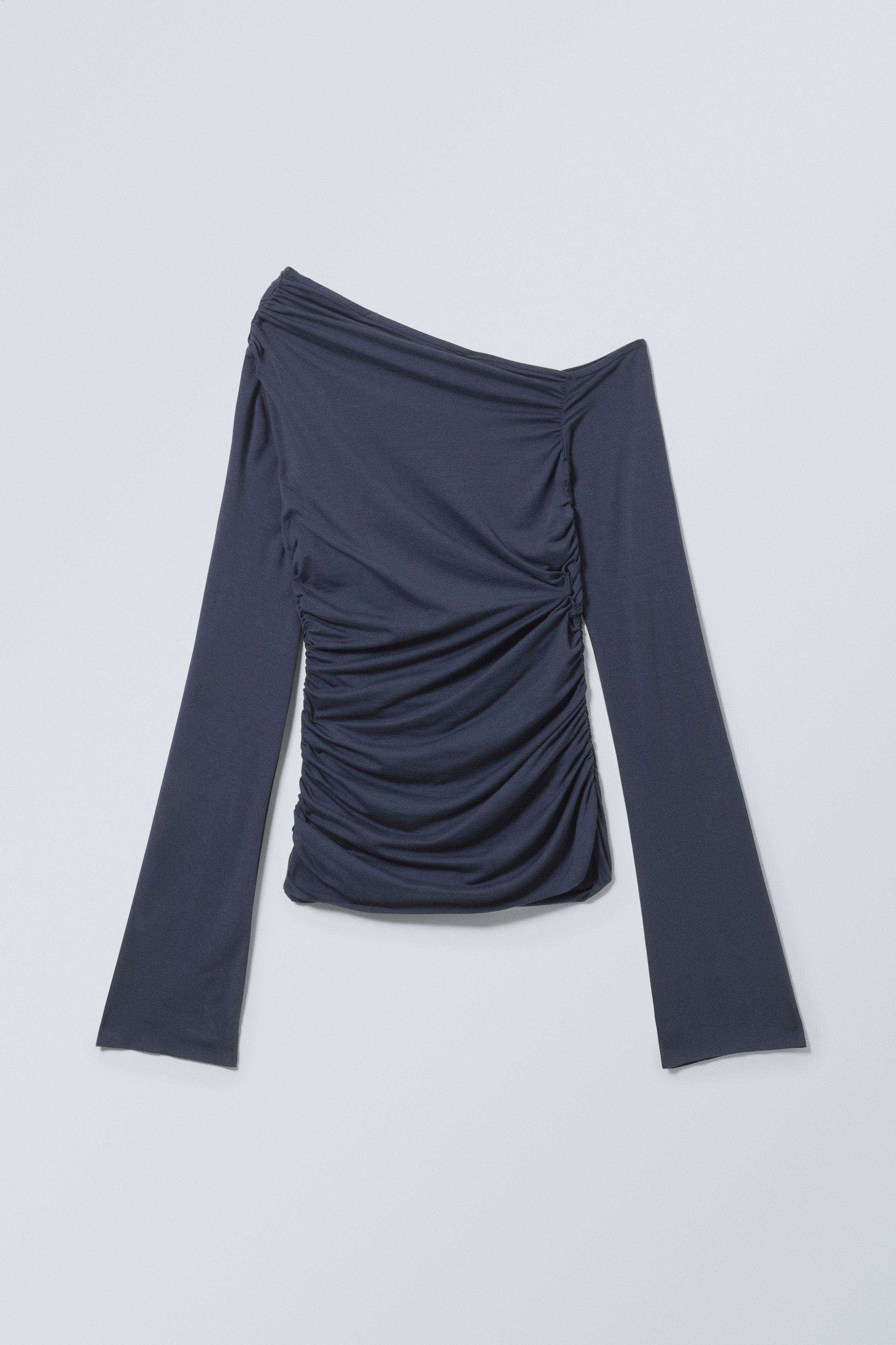 Größeres Bild ansehen: Asymmetrisches Drape-Top aus Lyocell - Dunkelblau - Ladies | H&M DE 1