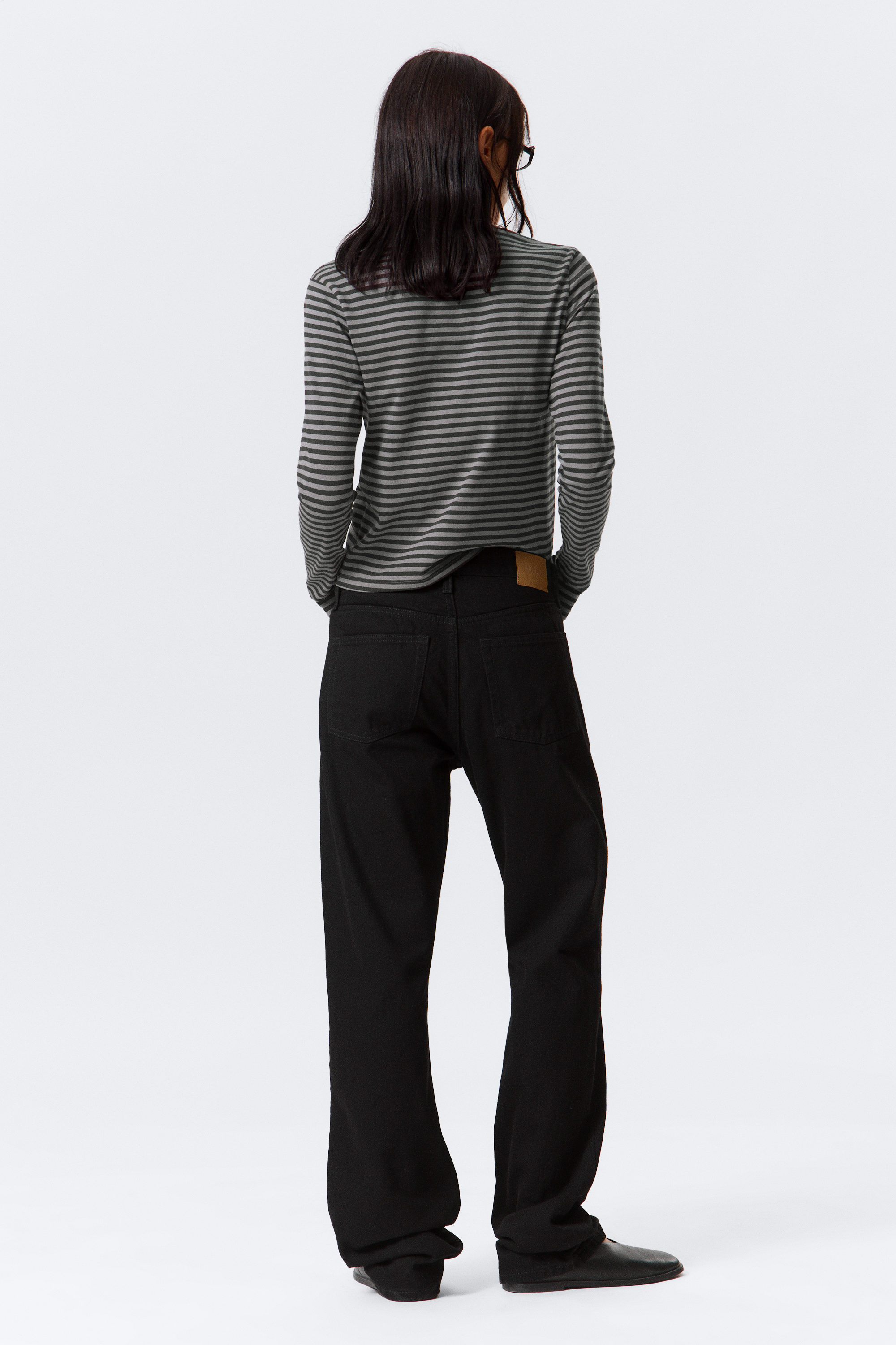 Black Rinse - Svart - Orbit Mid Waist Regular Straight Leg Jeans - 10