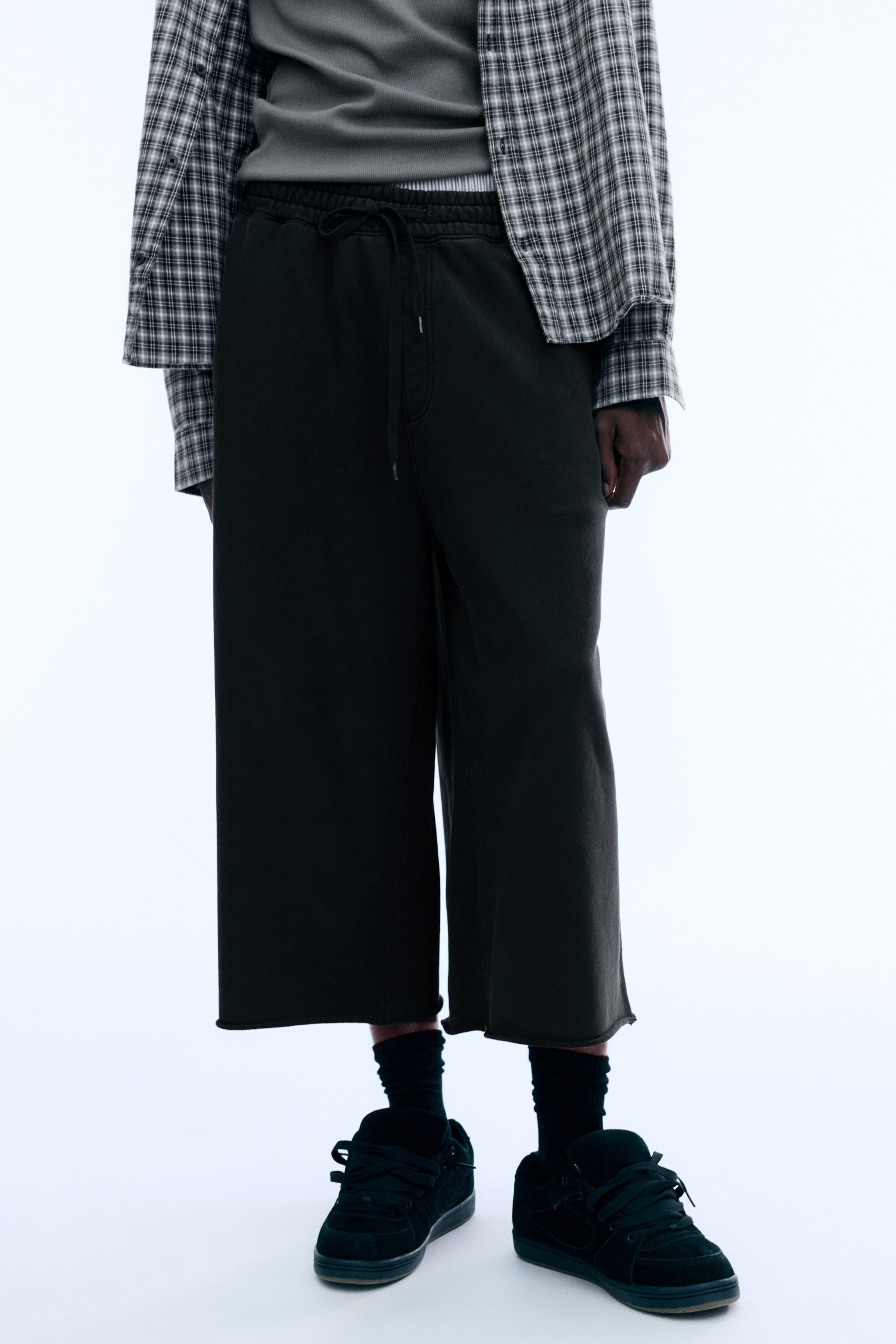 Washed Black - Pantalon de jogging baggy trois-quarts - 1