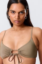 Dusty Mole - Ruched Triangle Bikini Top - 1