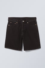 Black - Space Relaxed Denim Shorts - 0