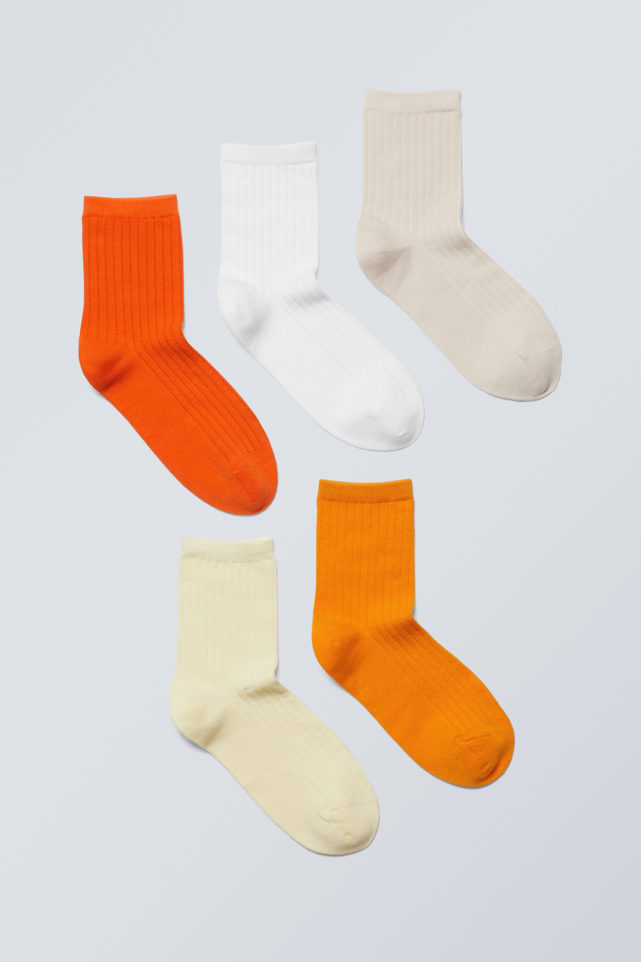 Warm Accent Mix - 5-pack Cotton Rib Short Socks - 0