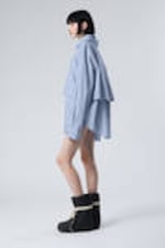 Light Blue - Double-Layered Oversized Shirt - 3