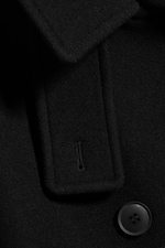 Schwarz - Zweireihiger Car-Coat aus Wollmix - 6