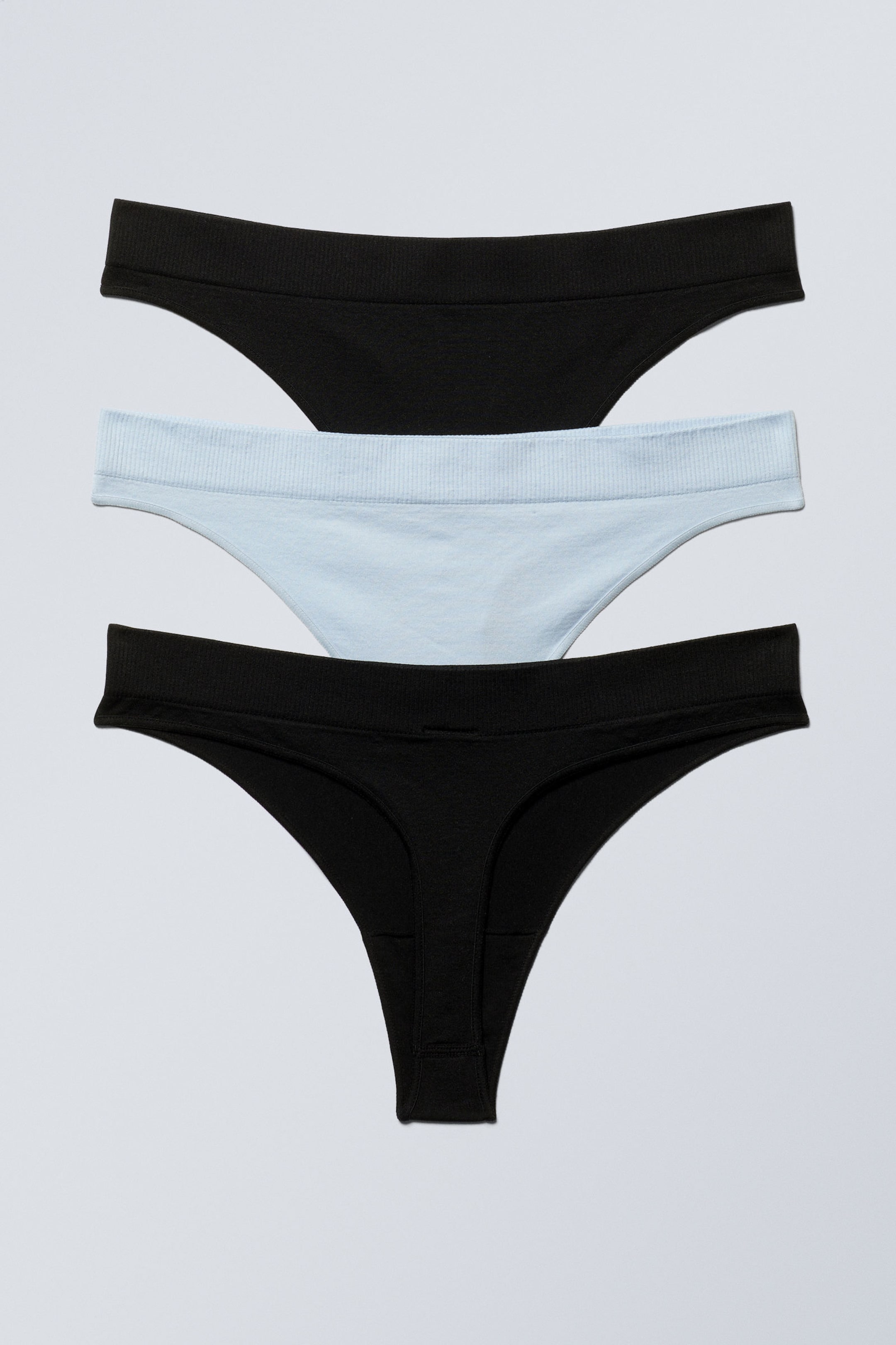 #B2BED9 - 3-pack Cat Soft Seamless High Rise Thongs - 2
