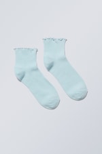 Hellblau - Kurze Rüschensocken Laney - 0