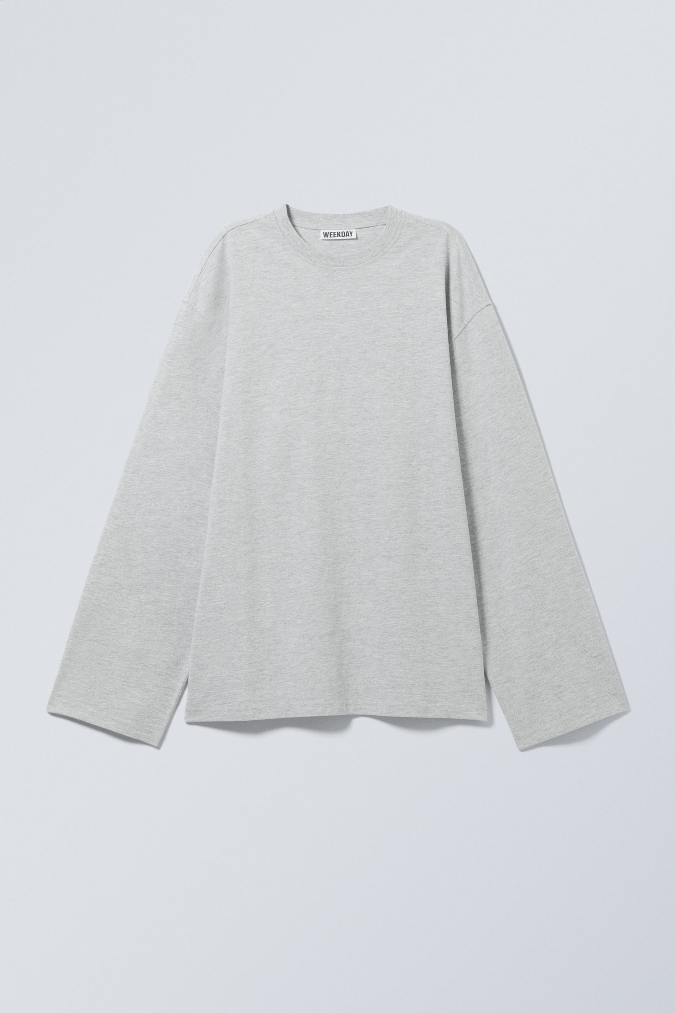 Hellgrau - Oversized-T-Shirt mit langen Ärmeln - 3