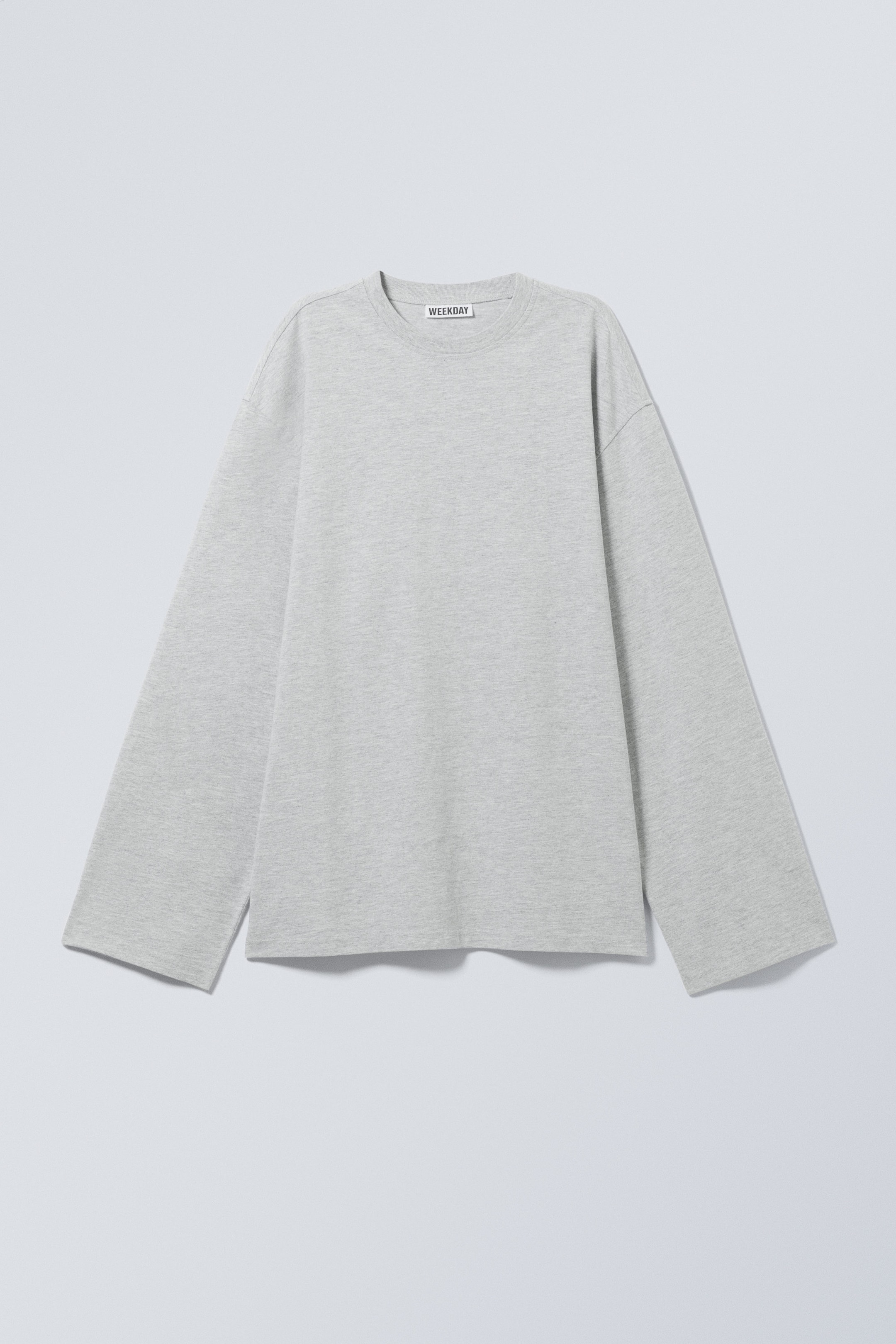 Hellgrau - Oversized-T-Shirt mit langen Ärmeln - 0