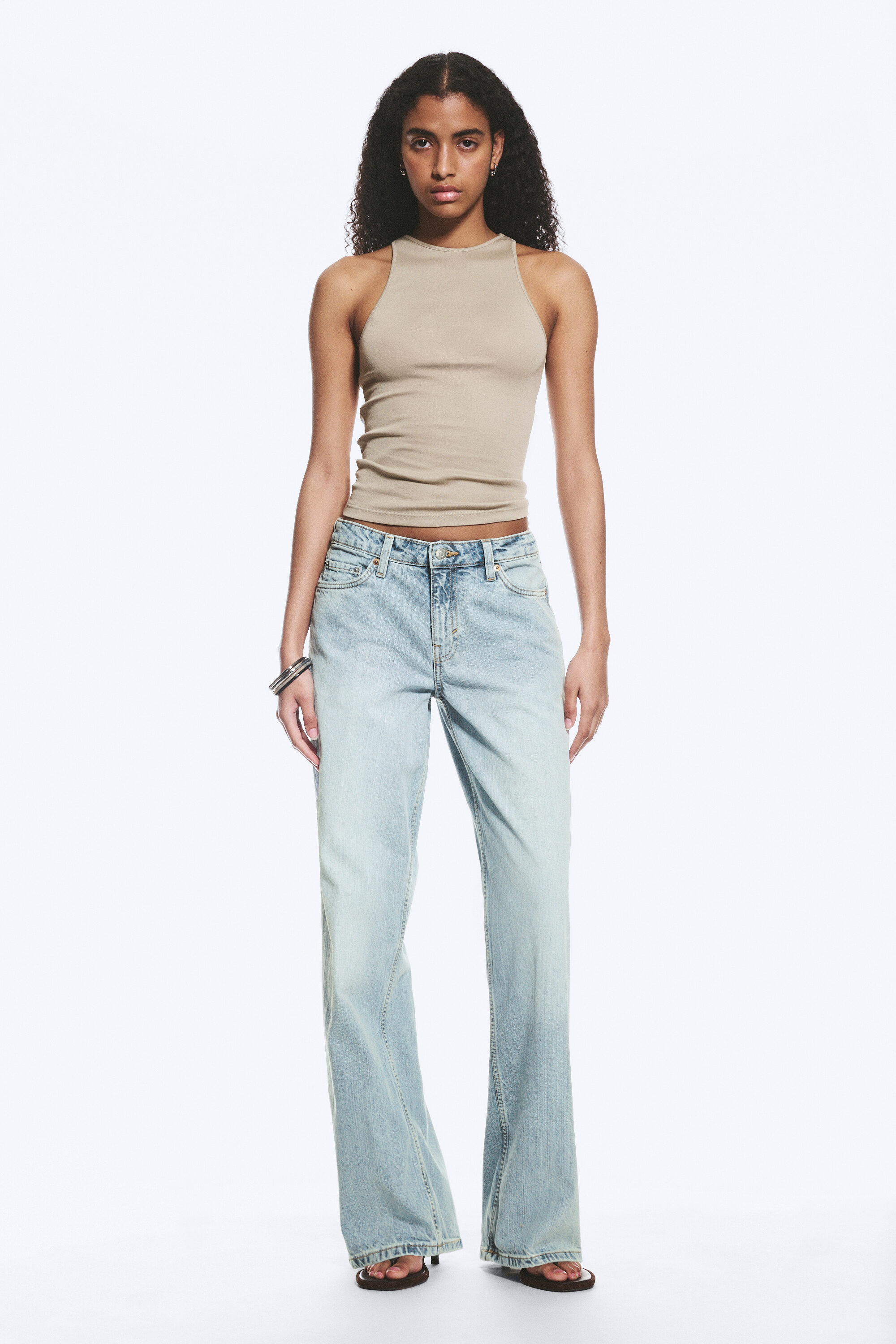 ample low rise loose wide jeans - Dream Blue - Light Blue | Weekday WW