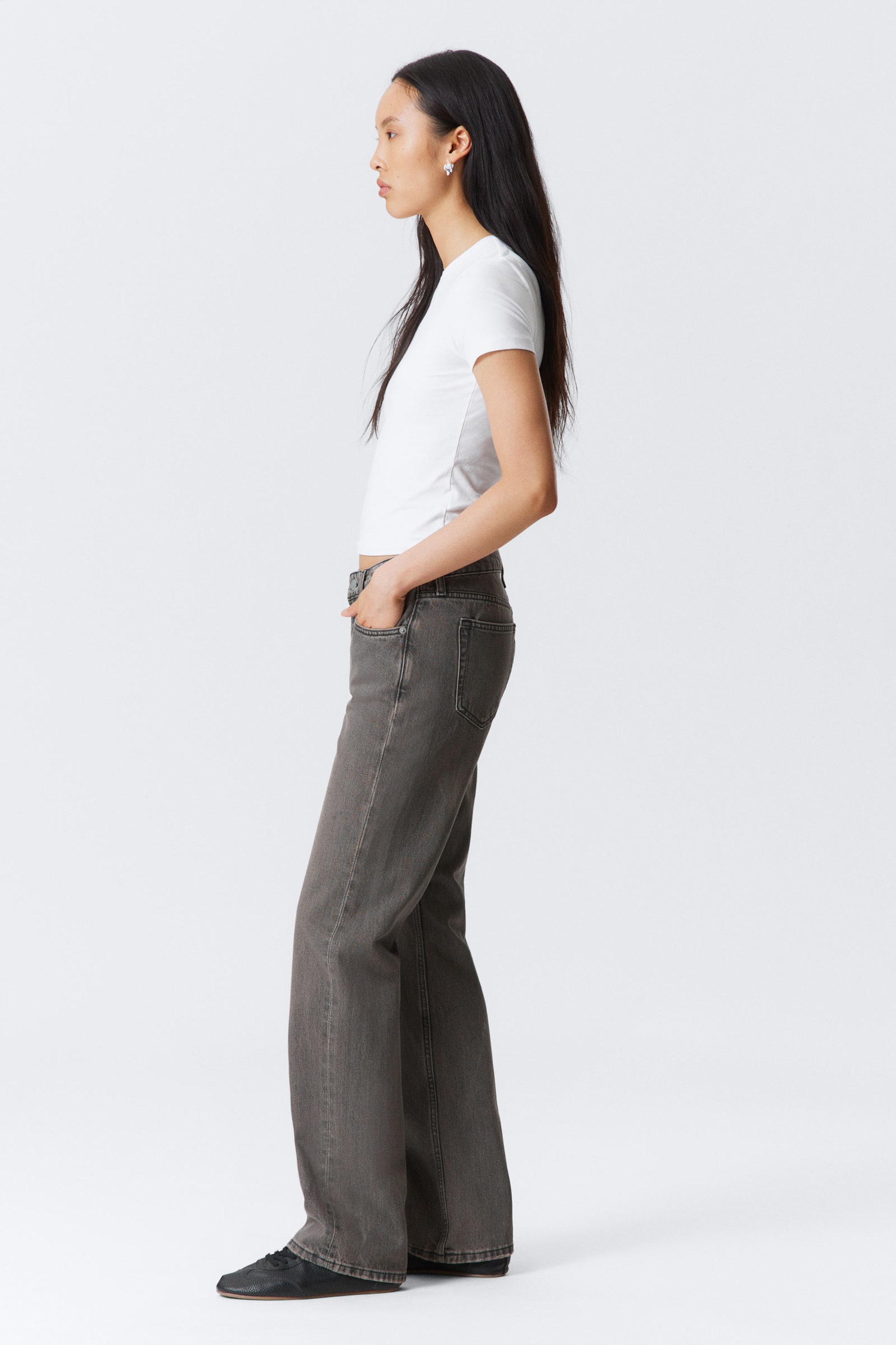 Clay Grey - Grau - Arrow Low Waist Regular Straight Leg Jeans - 2