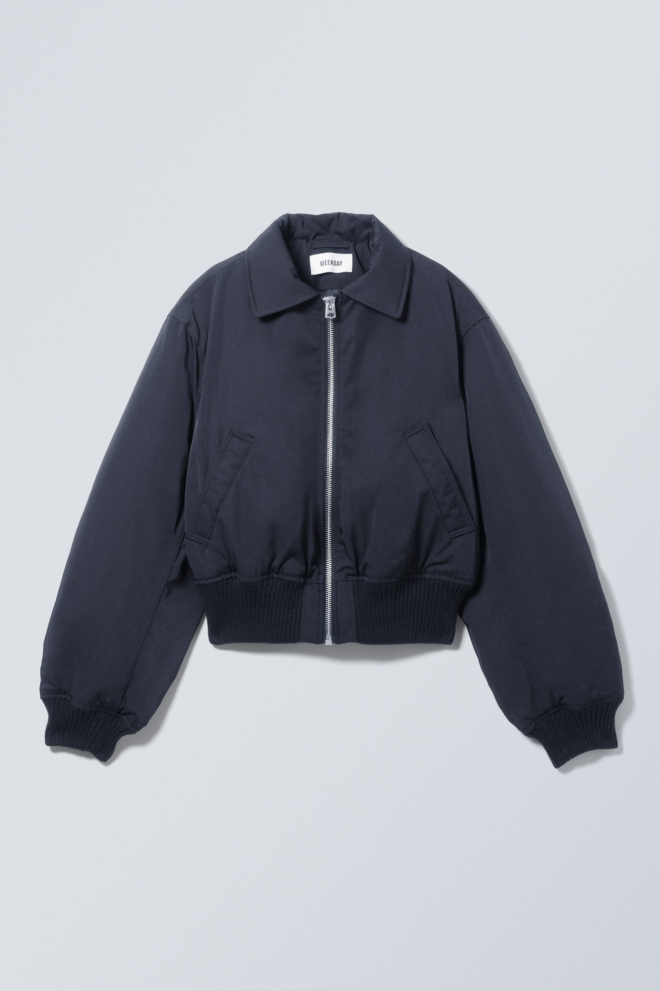 Dark Blue - Padded Bomber Jacket - 0