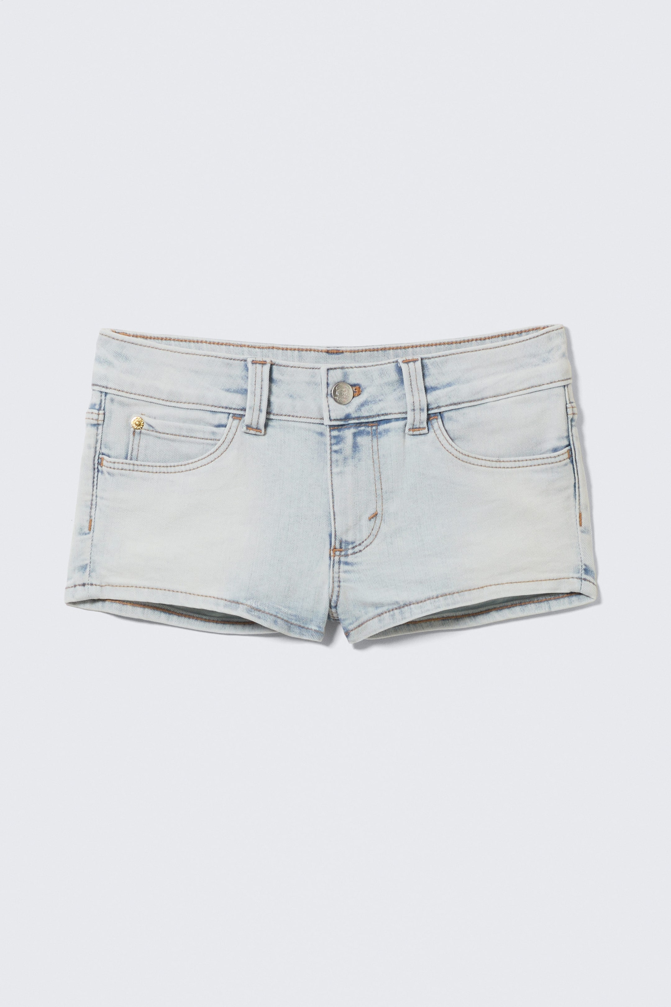 Aventure Blue – Bleu clair - Mini-short denim taille basse Booty Bei - 0