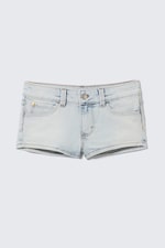 Aventure Blue – Bleu clair - Mini-short denim taille basse Booty Bei - 0