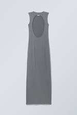 Dunkelgrau - Kleid mit offenem Rücken Lucy - 1