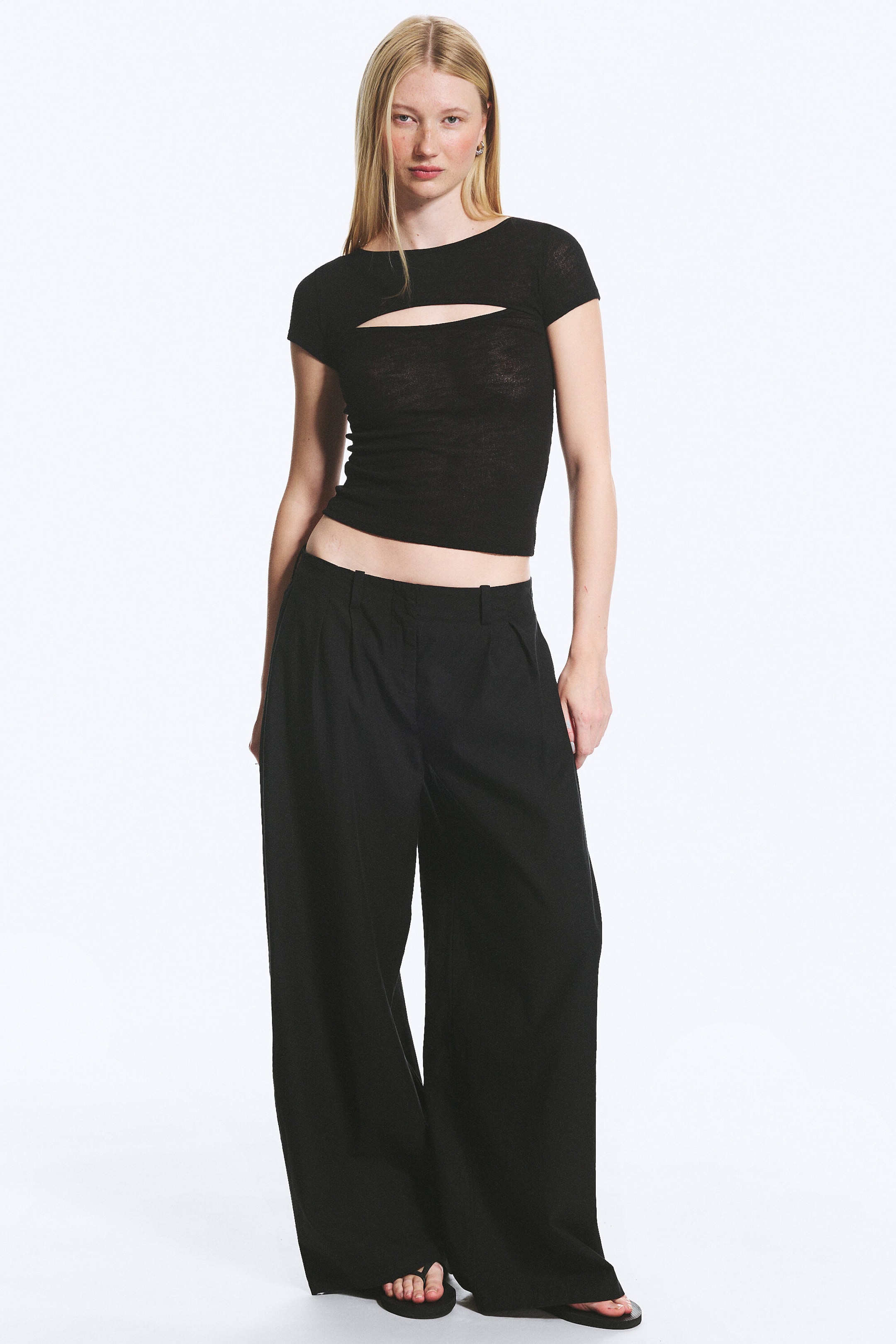 Black - Layered Two-Piece Bolero Top - 2