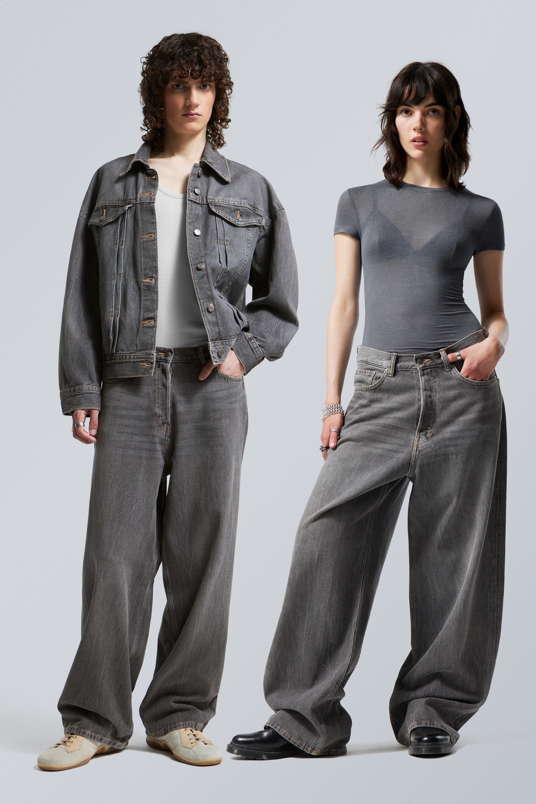 Schwarzer Donner - Astro Mid Waist Loose Baggy Unisex Jeans - 0