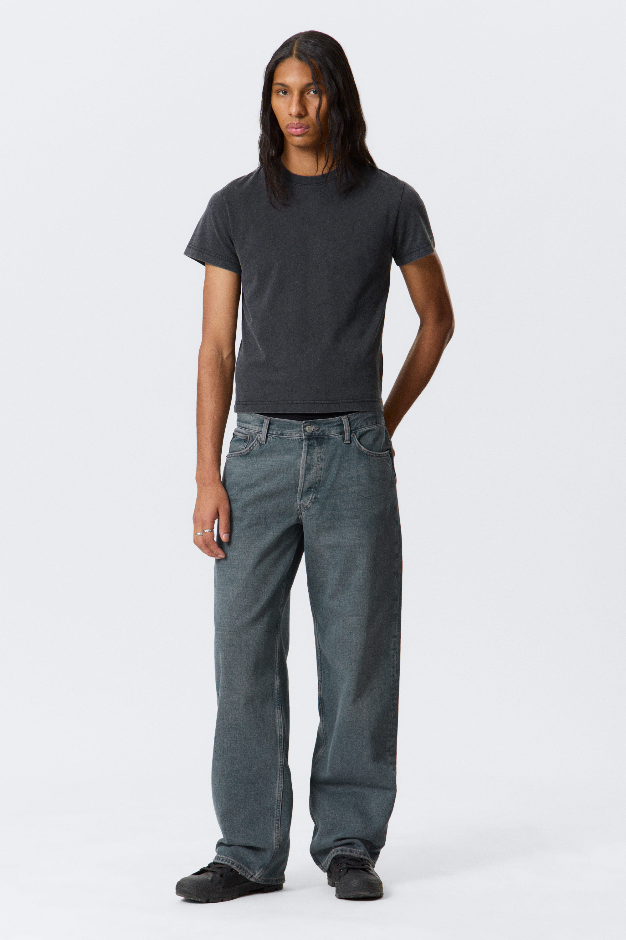 Blue Ray - Dunkelblau - Sphere Low Waist Loose Straight Leg Jeans - 1