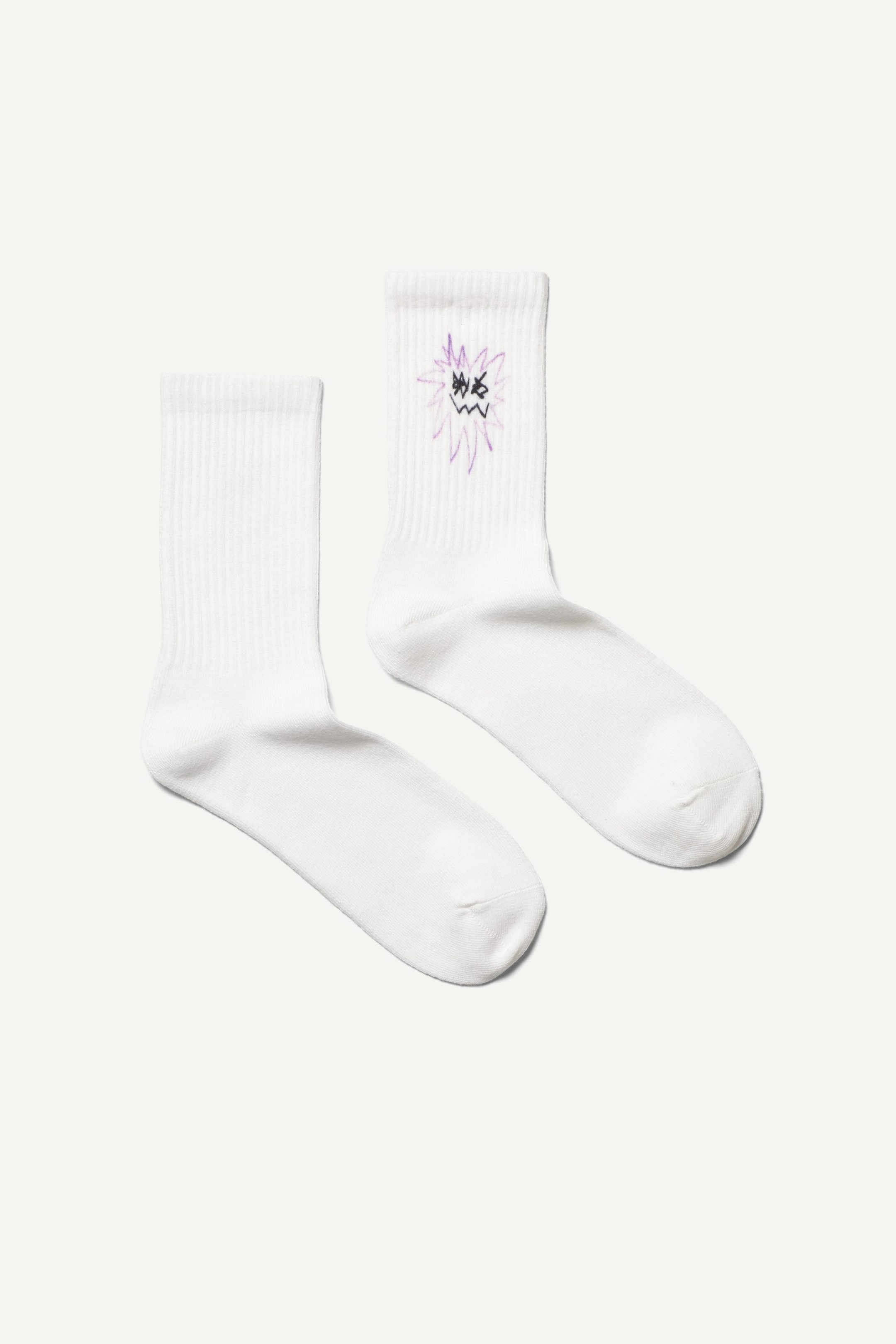 Weiß/Sonne - Bedruckte Sportsocken - 0