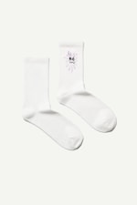 Weiß/Sonne - Bedruckte Sportsocken - 0