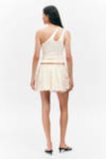 Weiß - Asymmetrisches Jersey-Tanktop zum Binden - 3