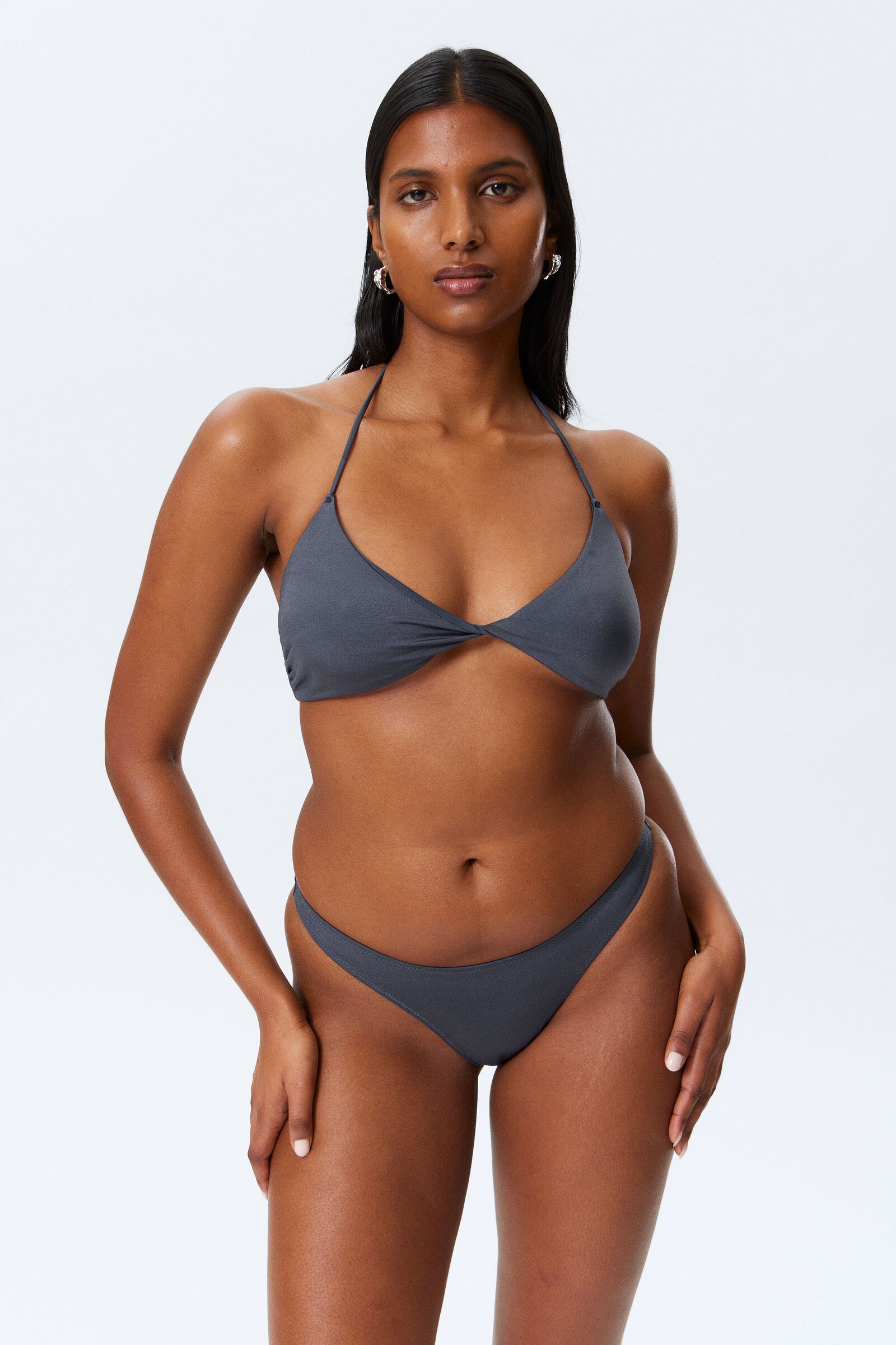minimal pullover bikini top - Blue Shimmer | Weekday EU