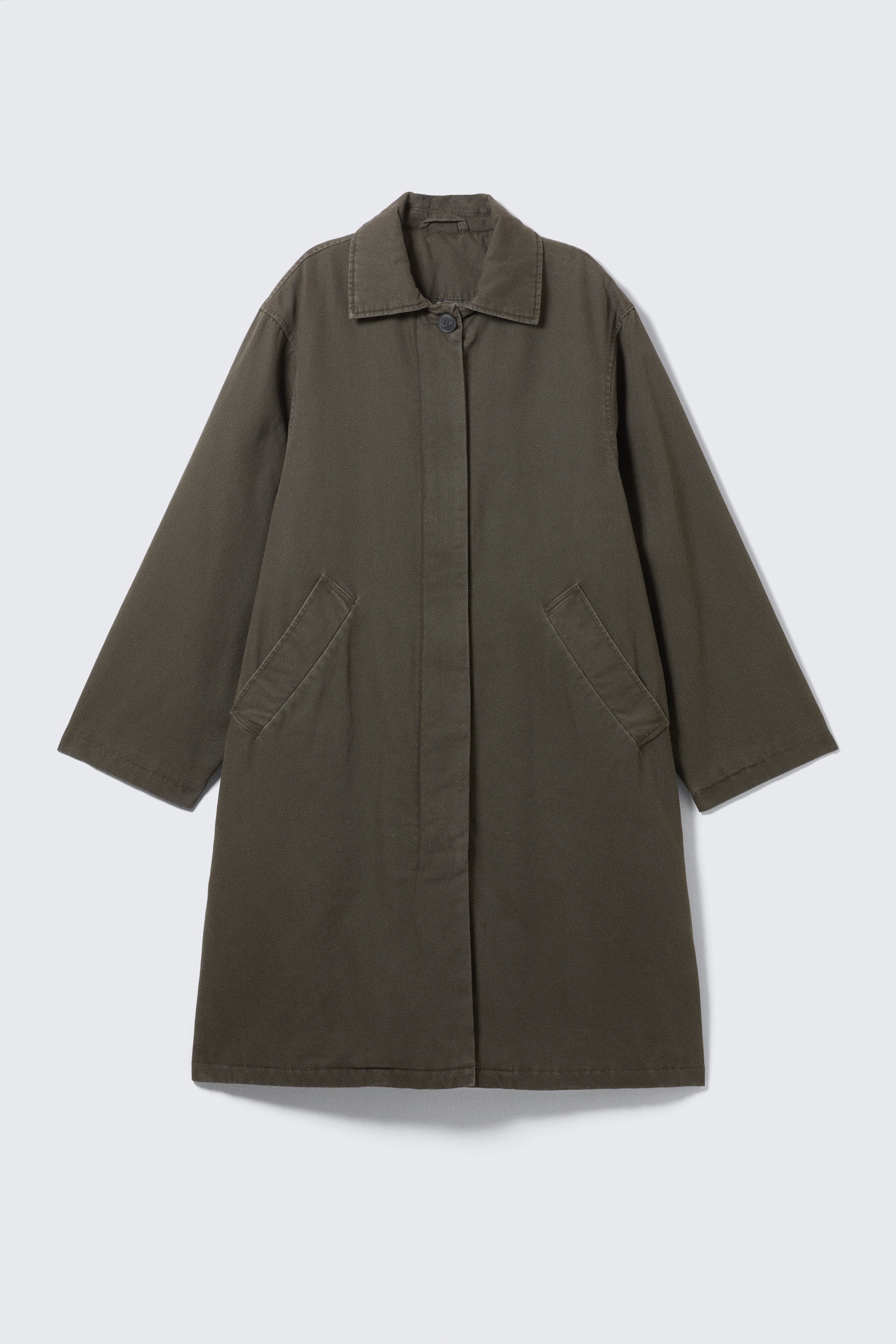 Ingrandisci l'immagine: Loose Fit Canvas Car Coat - Dark Grey - DONNA | H&M CH 5