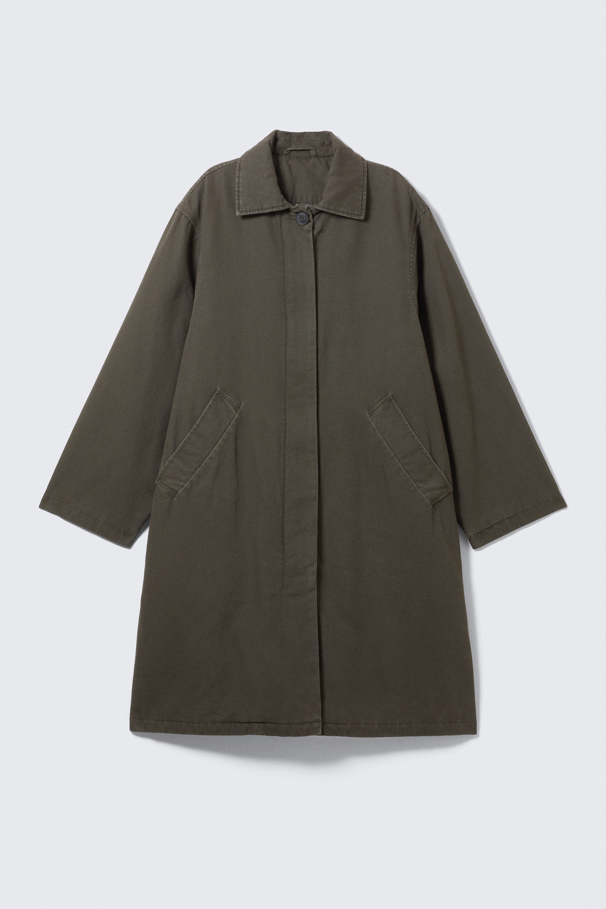 loose fit canvas car coat - Dark Grey | Weekday WW