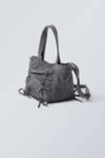 Washed Grey - Canvas Bow Bag - 1