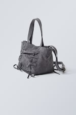 Washed Grey - Canvas Bow Bag - 1