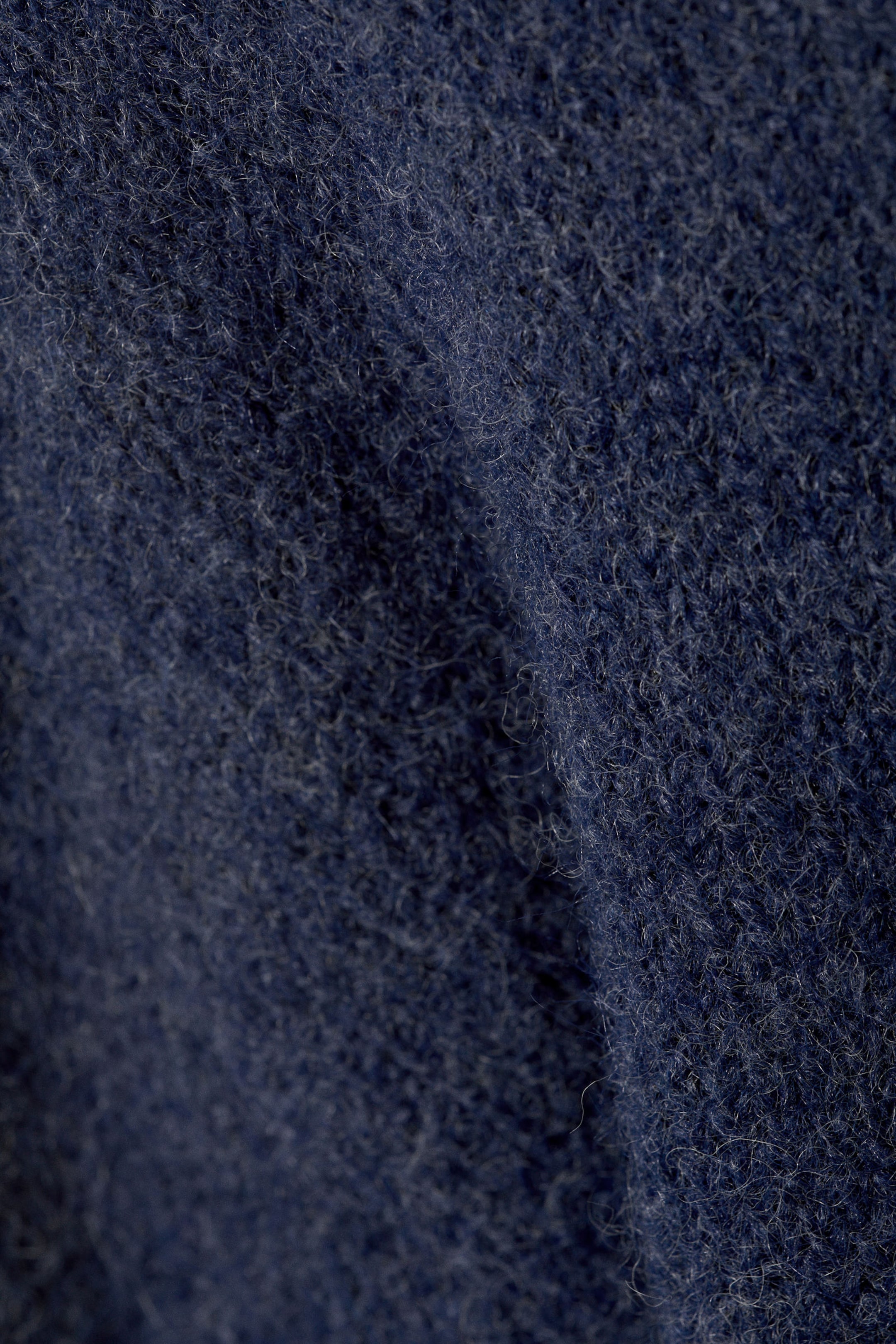 Dark Blue - Regular Knitted Wool-Blend Sweater - 1