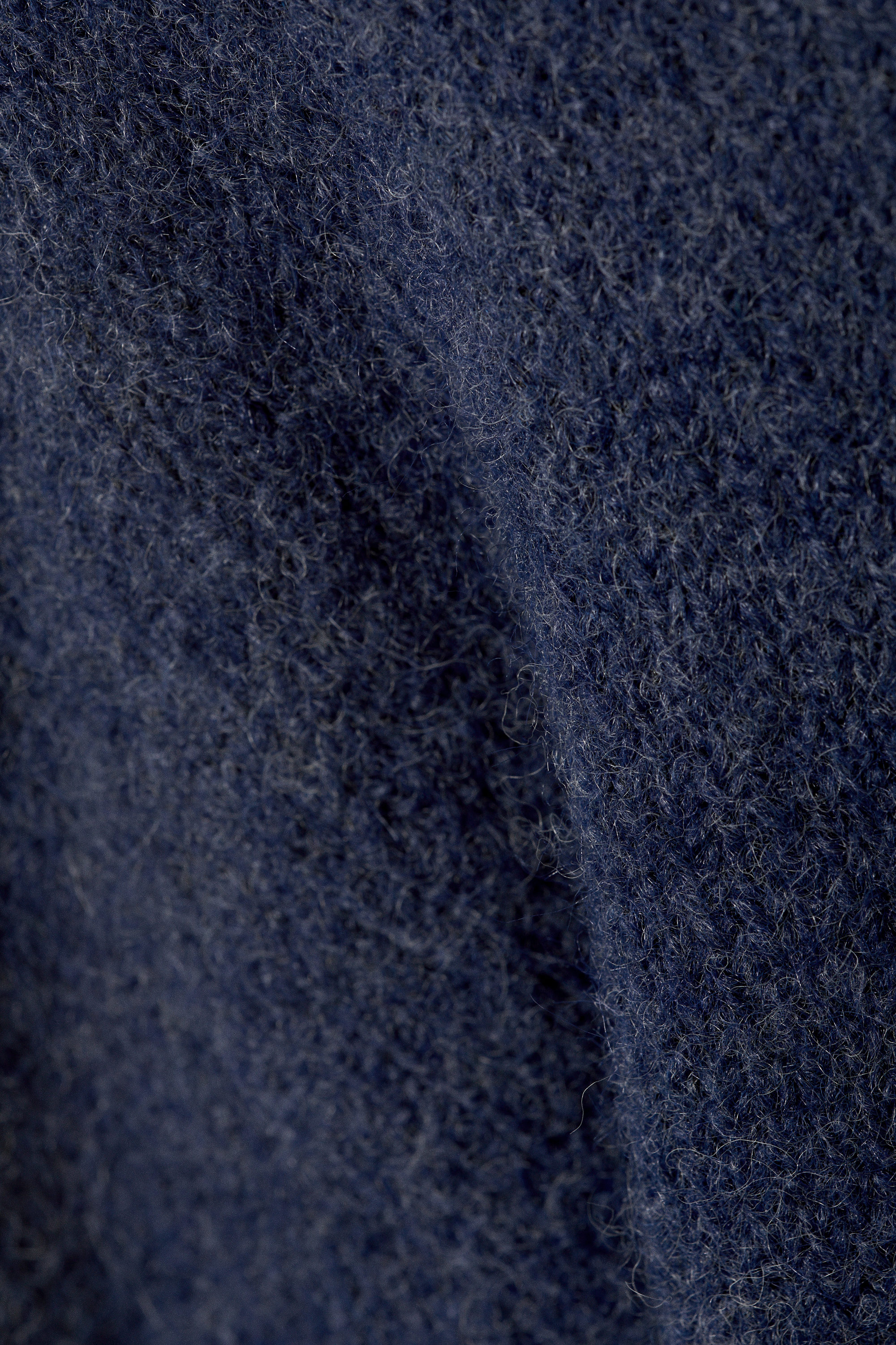 Dark Blue - Regular Knitted Wool-Blend Sweater - 1