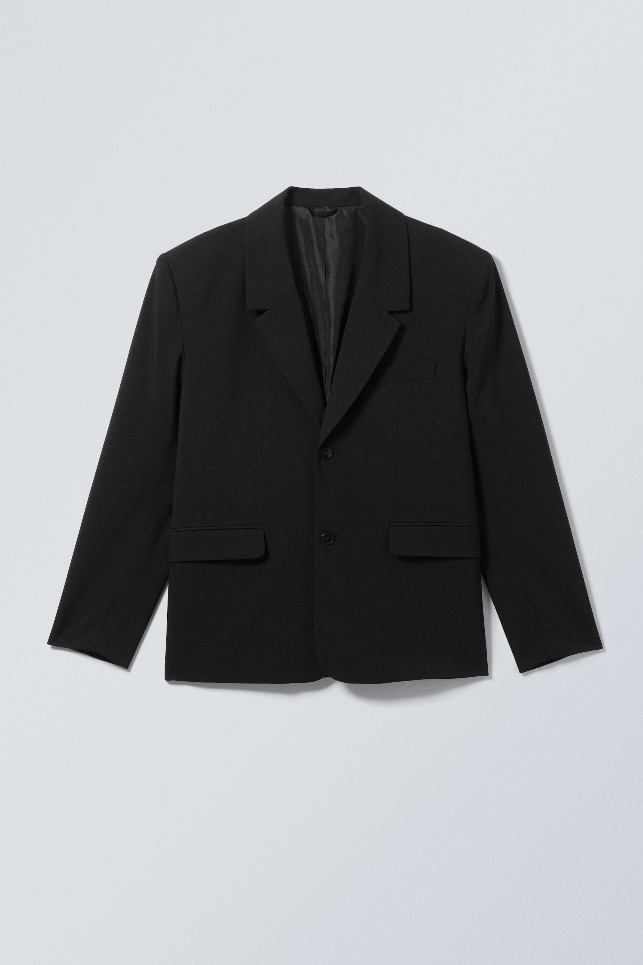 Black - Single-Breasted Relaxed Tailored Blazer - 1