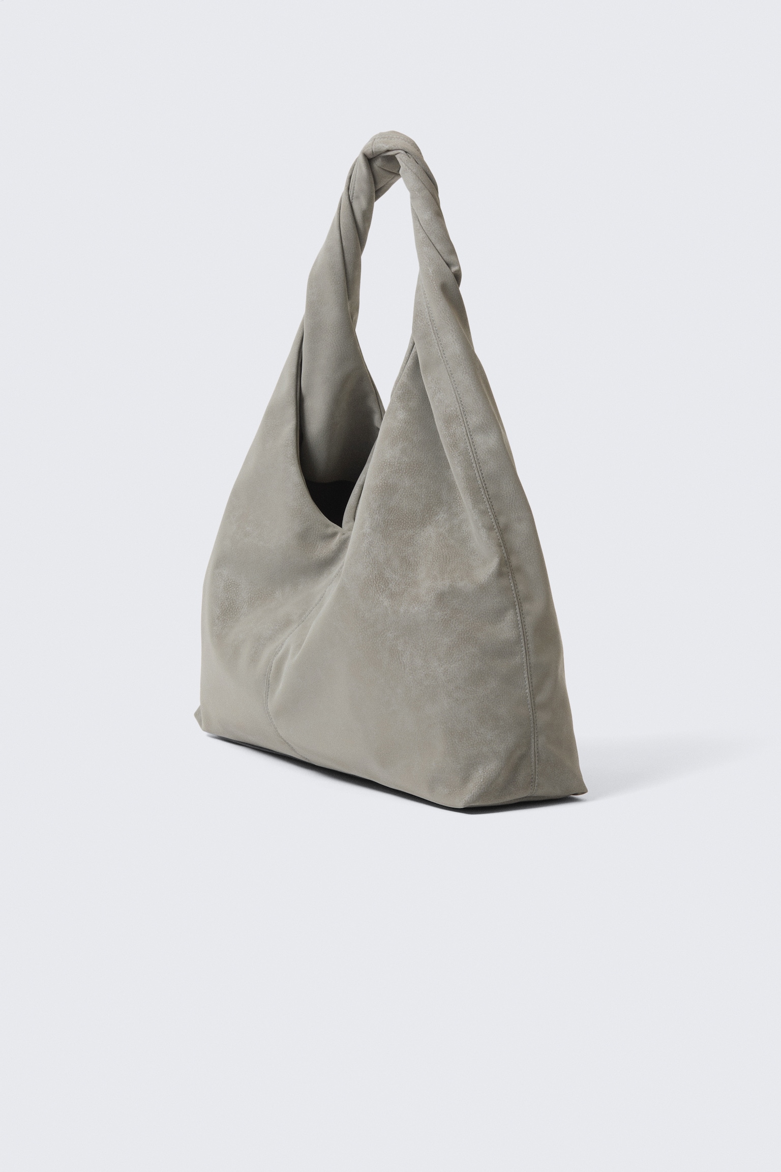 SAC PORTÉ ÉPAULE SOUPLE - Gris cendré/Noir clouté