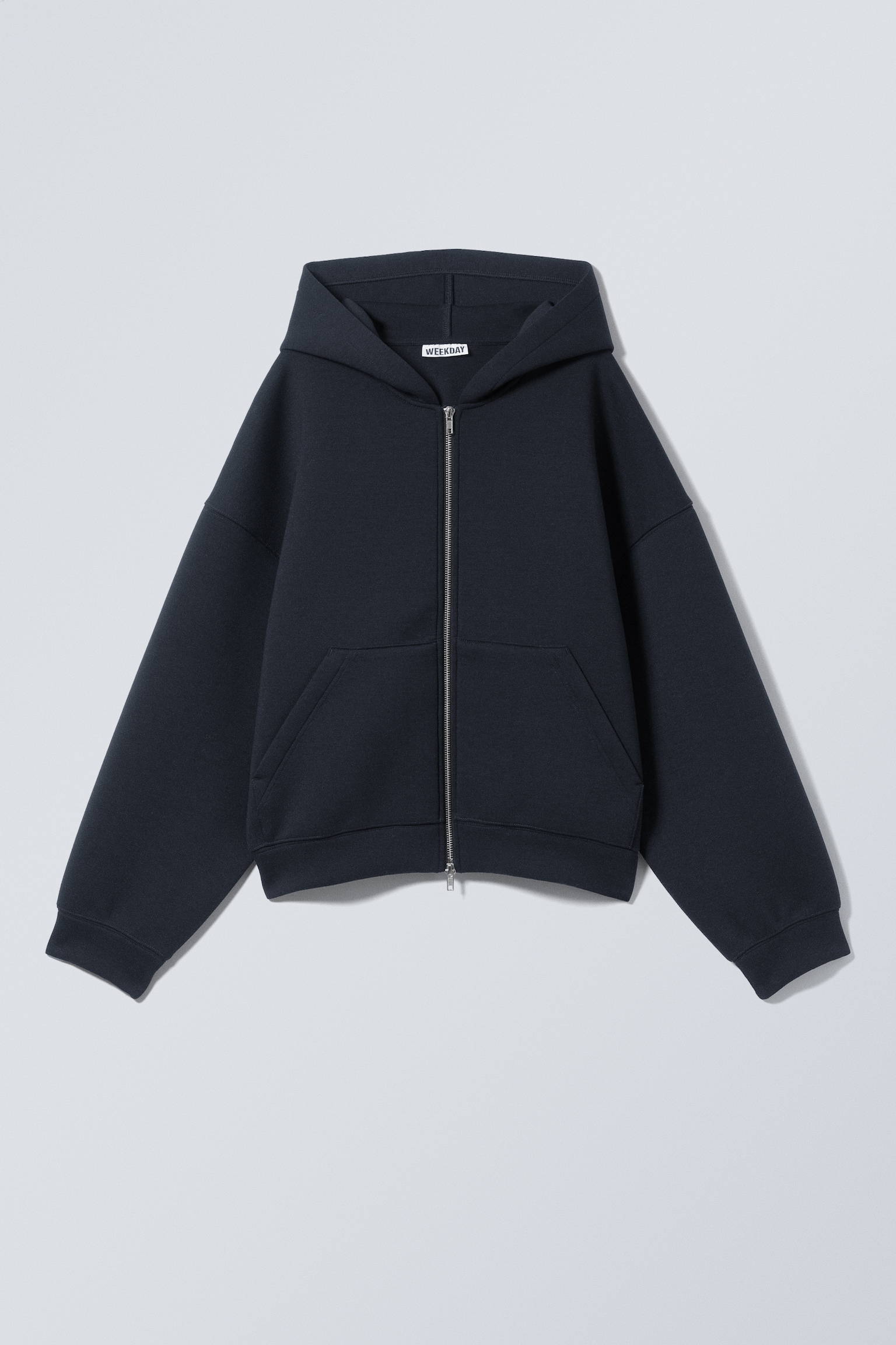 Oversized Scuba Zip-Hoodie - Really Dark Blue/Dark Grey/Grey Melange/Black