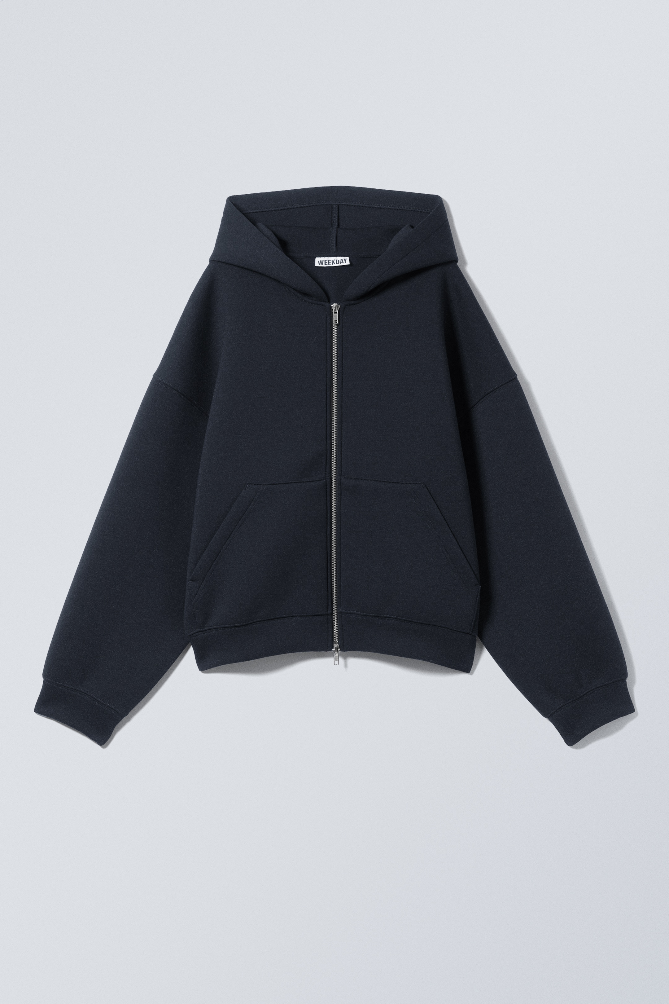 Visa större bild: Oversized Scuba Zip-hoodie - Riktigt Mörkblå - DAM | H&M SE 1