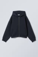 Really Dark Blue - Oversized Scuba Zip-Hoodie - 4