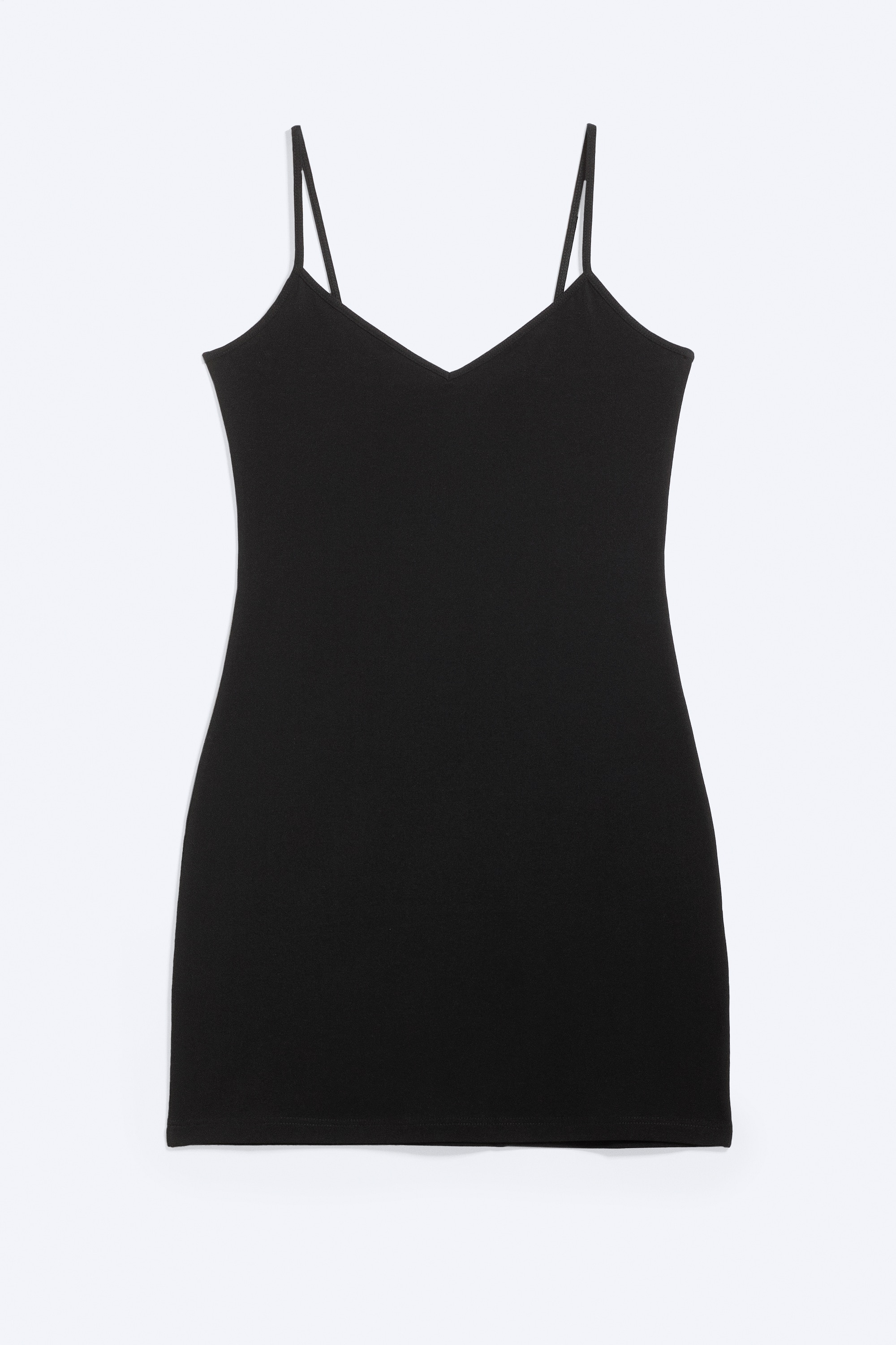 Mini abito con scollo a V in jersey - Nero/Dark Blue/Dusty Grey