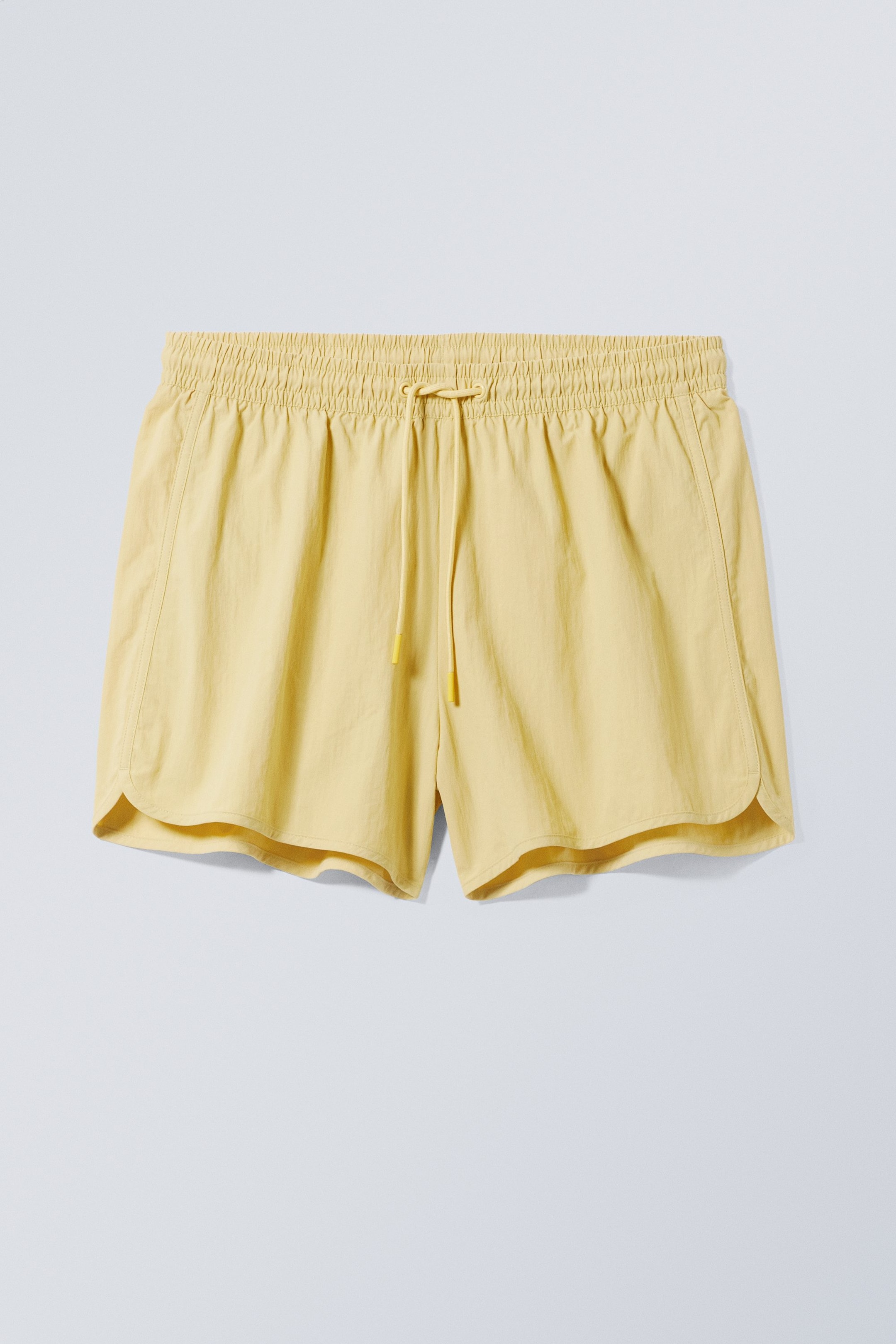 Yellow - Structured Mid-Thigh Swim Shorts - 0