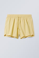 Yellow - Structured Mid-Thigh Swim Shorts - 0