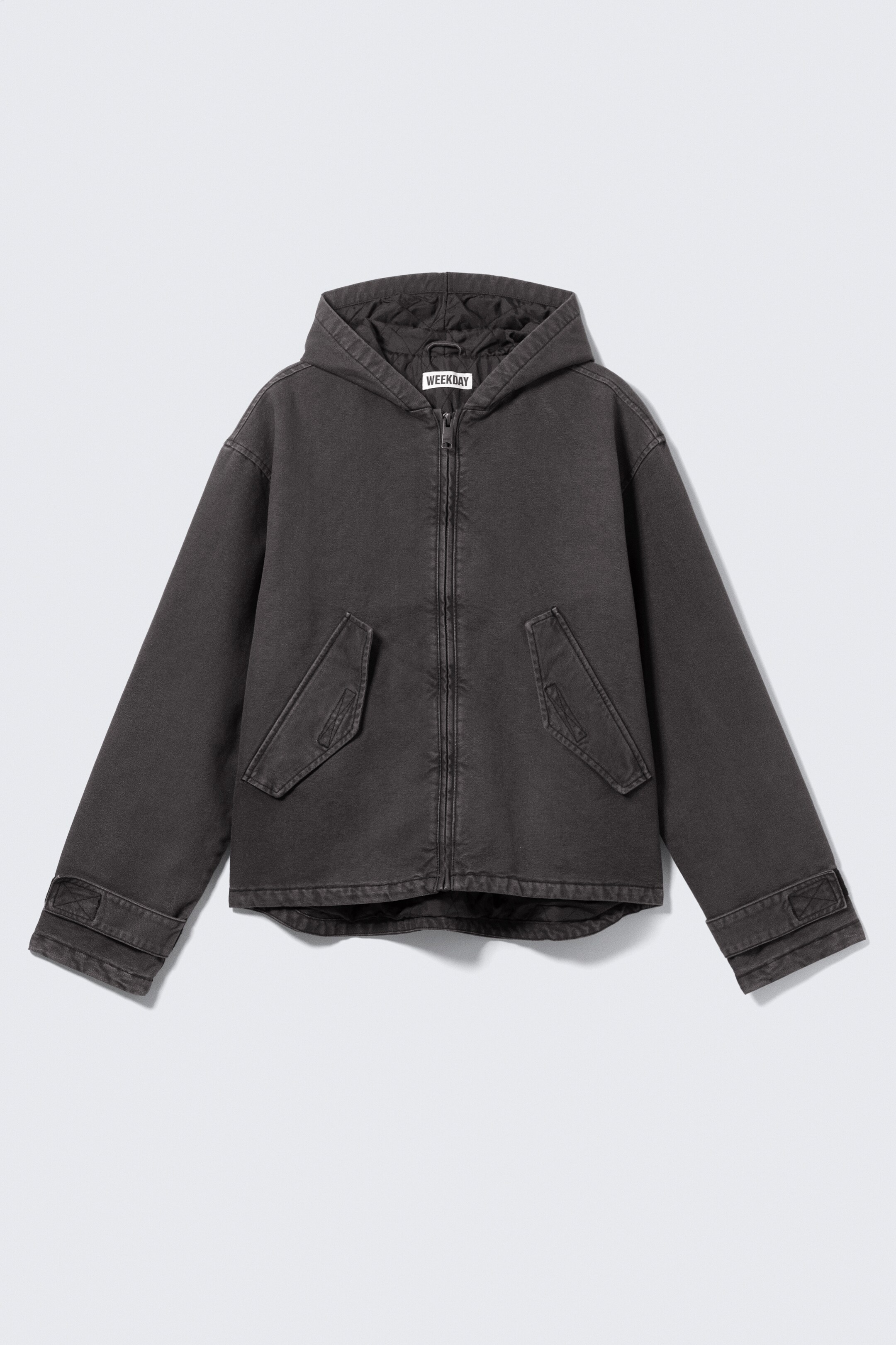 Ver imagem maior: Casaco de Lona com Capuz Largo - Preto mesclado - HOMEM | H&M PT 8